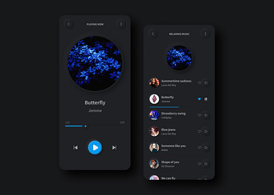 Music player | Dark mode app clean dark dark mode mobile music neumorphic neumorphism player ui ux