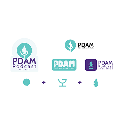 PDAM Podcast branding design logo vector