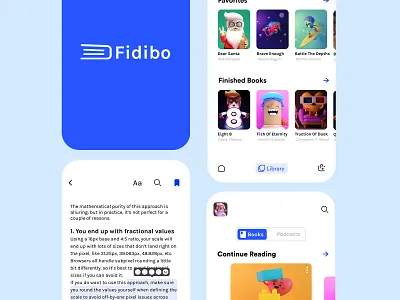 Fidibo - E Book Store UI 02 3d illustration adobe xd blue book book art book design book shop book store business concept design e book figma illustration library minimal podcast reading reading app ui