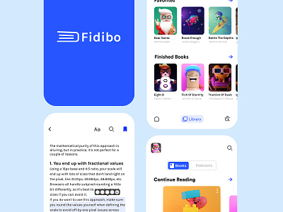 Fidibo - E Book Store UI 02 3d illustration adobe xd blue book book art book design book shop book store business concept design e book figma illustration library minimal podcast reading reading app ui