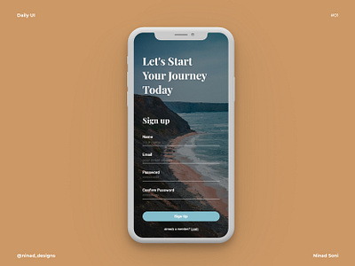 Daily Ui #01 - Signup 001 beach dailyui dailyui 001 journey sign in signin signup uidesign uiux uiuxdesign