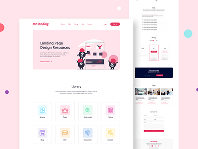 Mr. Landing — Homepage 🖱️ 2020 branding colorful design resources elementor figma graphic design icon illustration landing page minimal red trend ui ux web design website wordpress plugin wordpress theme