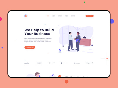 Business Landing UI UX adobe xd agency website business landing page clean daily challenge daily ui dribbble best shot illustration landing page ui minimal saas design trend 2020 trending ui typography ui challenge ui design uiux vector art visualization website design