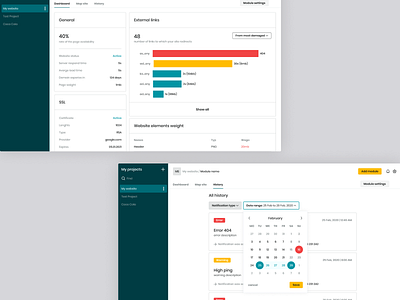 Webwatcher - It Works Dashboard app design interface monitor monitoring dashboard monitors ui ux web