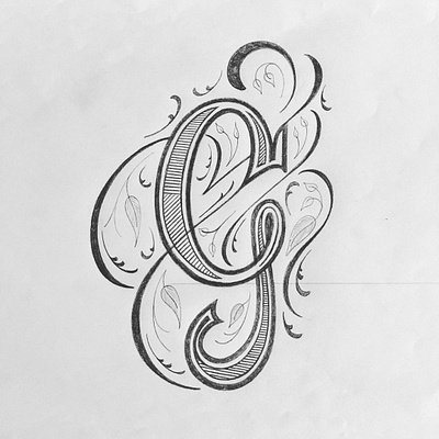 G flourishes illustration lettering script