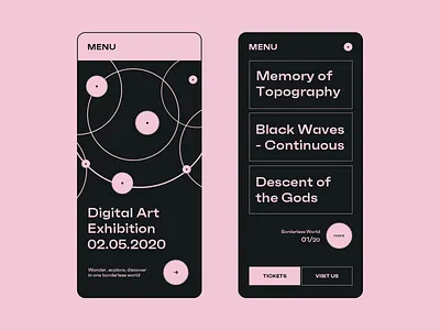 Digital Art Exhibition app app design colors digitalart exhibition ui uidesign userinterface