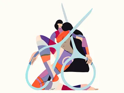 DIY 2d charcterdesign corona diy hair haircut illustration lockdown scissors