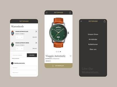DETOMASO E-Commerce design ecommerce interface mobile mobile ui online shop online shop responsive design responsive website ui userinterface ux watches webdesign webdesigns website