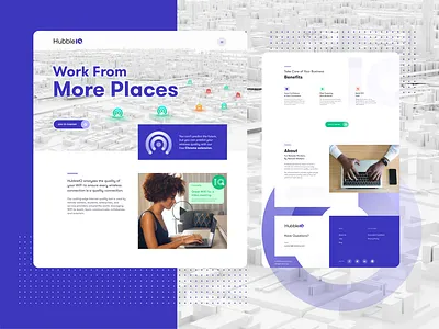 HubbleIQ Chrome Extension - Landing Page about page chrome contact page design extension landing page logo ui uiux ux web design wifi