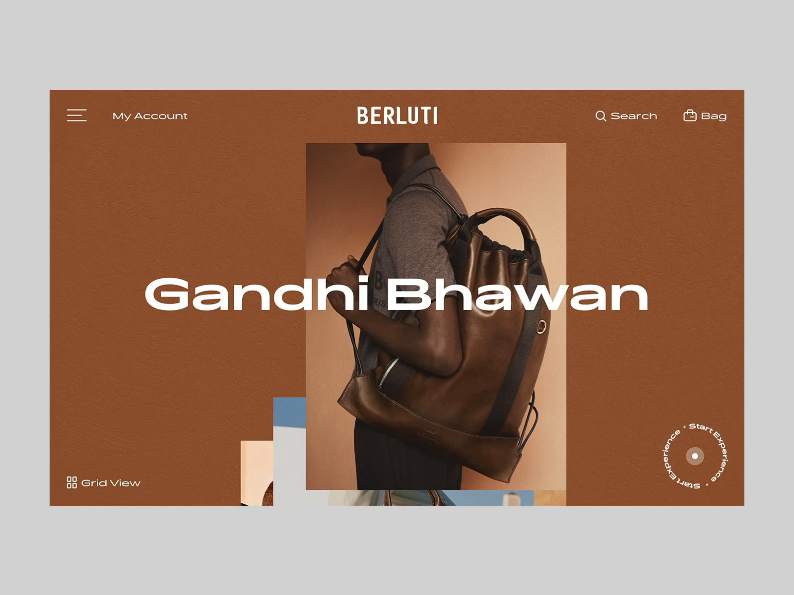 Example of Berluti Editorial Landing Page