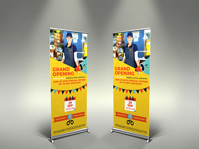 Grand Opening Signage Banner Roll Up Template advertising anniversary announcement banner birthday business card celebration ceremony coming soon cut decoration event flyer grand grand opening invitation luxury night club offer