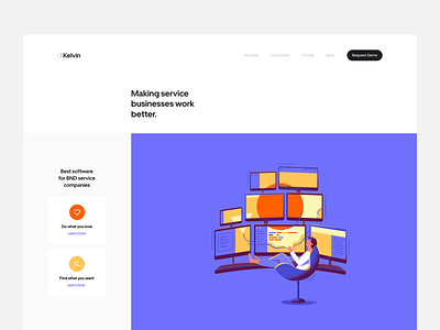 Kelvin - Web Design for Software Company clean colors illustration illustrator it company minimal software software company ui ui design ui ux design ux web design web site