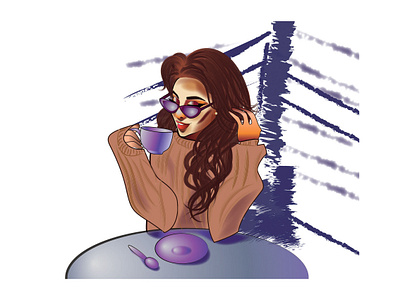 Coffee, Blues, and a bit of angst. design illustration vector комерческаяиллюстрация