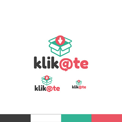 klikkate logo 3 art design flat icon illustrator lettering logo minimal typography vector