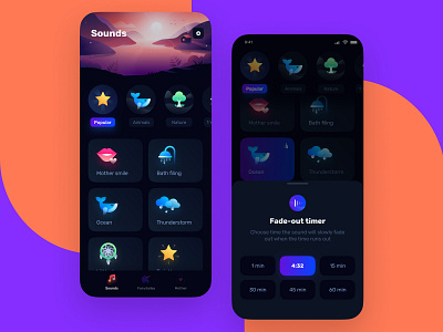 Sleeping app animation app app design design illustration ios mobile ui uidesign ux