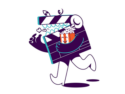 Сartoon character of Clapper Board art board cartoon character cinema clapper clapperboard design festival film funny graphic illustration motion movie popcorn print sticker vector vintage