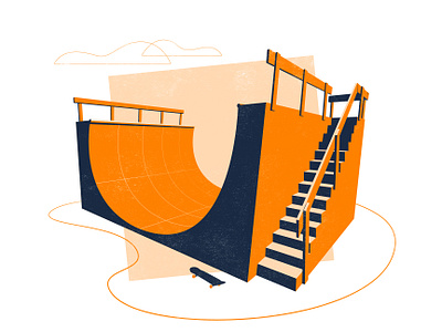 Halfpipe illustration ramp skate skateboard skateboarding skatepark vector