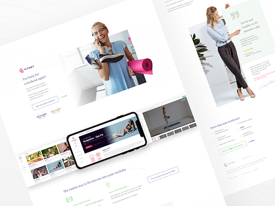 Landing for a home fitness app clean design fitness fitness app health healthcare landing layout minimal ui userexperience ux uxui web web design website