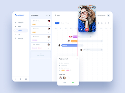 Canbanly - Organize your remote work calendar call chat kanban organisation planner remote standup status task tasks team teams time timeline timer videocall work