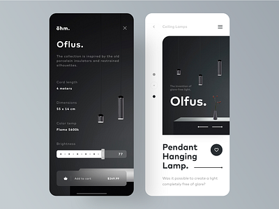 UI Design: Ohm. /Products /Minimal /Unique app concept design designer idea illustration ios app design lamps logo minimal minimalism product sketch typography ui uidesign unique ux vector