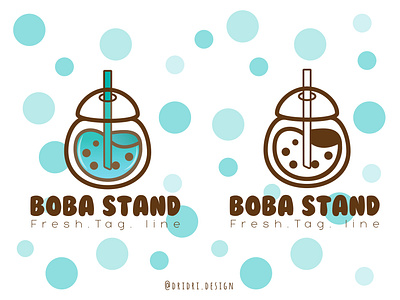 Boba Stand logo boba boba tea branding design icon illustration logo milk tea vector