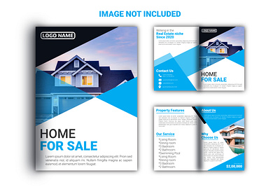 abstract creative real estate home for sale bi-fold brochure des a4 abstract advertise art artwork background banner book booklet brochure business city company concept construction corporate cover creative design environment