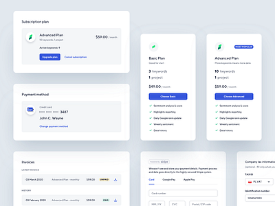 Sentinic - Subscription analytics dashboard b2b crm dashboard app engine google google results reputation saas saas app saas website search search engine sentiment subscribe form subscription