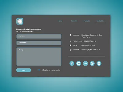 Contact Us adobexd contact us daily 100 challenge daily ui dailyui ui challenge uiux web page website