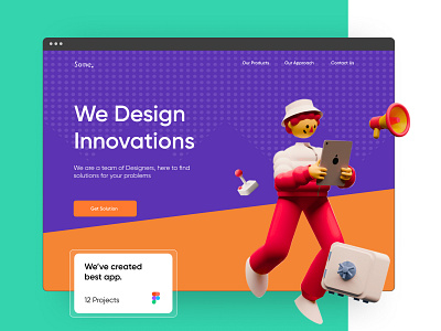 Some 3d design graphic design illustration minimal typography ui userinterface ux web website