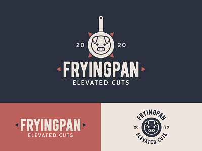 Fryingpan - Bacon Brand adobe animal brand brand identity branding distressed icon illustration logo logo design logodesign logomark logomarks meat pig piglet retro vintage vintage logo