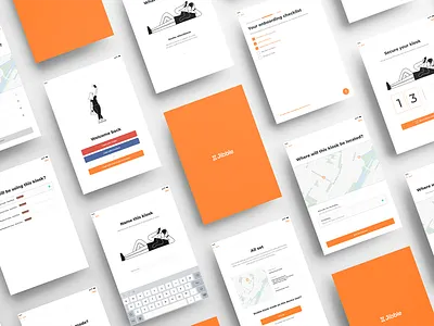 Jibble iPad - onboarding screens app branding on boarding tablet ui ux web