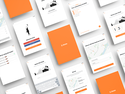 Jibble iPad - onboarding screens app branding on boarding tablet ui ux web