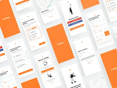 Jibble mobile - onboarding screens app branding design mobile mobile app mobile ui onboarding screens onboarding ui ui ux