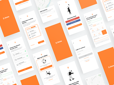 Jibble mobile - onboarding screens app branding design mobile mobile app mobile ui onboarding screens onboarding ui ui ux