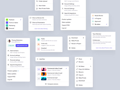 Popover components animation app component components design system desktop dropdowns elements motion saas ui