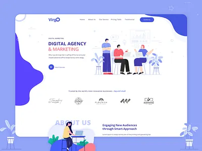 virgo || Landing Page agency agency branding agency landing page branding clean creative design illustration marketing psd startup startup marketing template ui ux web website