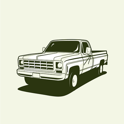 Chevrolet K10 car design drawing illustration illustrator truck vector vehicle