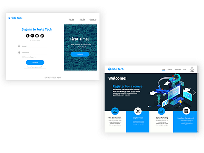 Forte Tech Institute branding design education flat logo minimal ui ux vector web