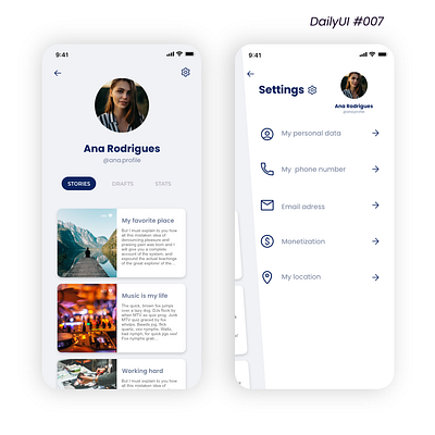 Daily UI #007 - Settings app daily 100 challenge dailyui dailyui007 design ui ui design ux uxdesign