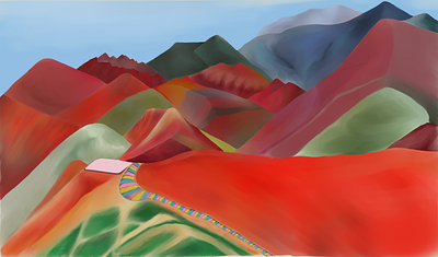 Zhangye National Geopark china gansu illustration landscape mountains nature