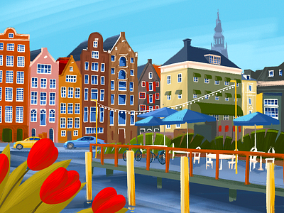 Amsterdam Colors Illustration amsterdam architecture city city illustration cityscape design design studio digital art digital illustration digital painting graphic design holland illustration illustration art illustrator netherlands procreate spring travel urban art