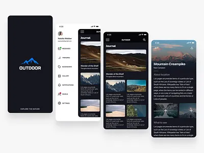 Outdoor app app app design application design mobile nature trendy ui uidesign