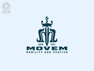 Letter M and knight sword logo beautiful brand branding guard identity king knight letter logo logotype protection sword symbol