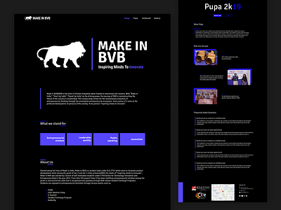 Make in BVB landing page black darkui landingpage minimal uidesign