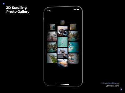 3D scrolling photo gallery 3d app c4d cinema4d interaction interaction design motion motion design product design ui uiux user interface user interface design ux