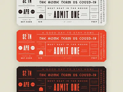 The Home Team Tickets baseball black blackletter covid19 design pentacle red stayhome texture tickets timmons typography