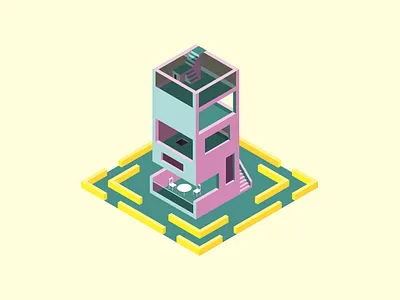 Isometric Apartment adobeillustrator cartoon digitalart flatdesign illustration isometric isometric design lineart vector vectordesign