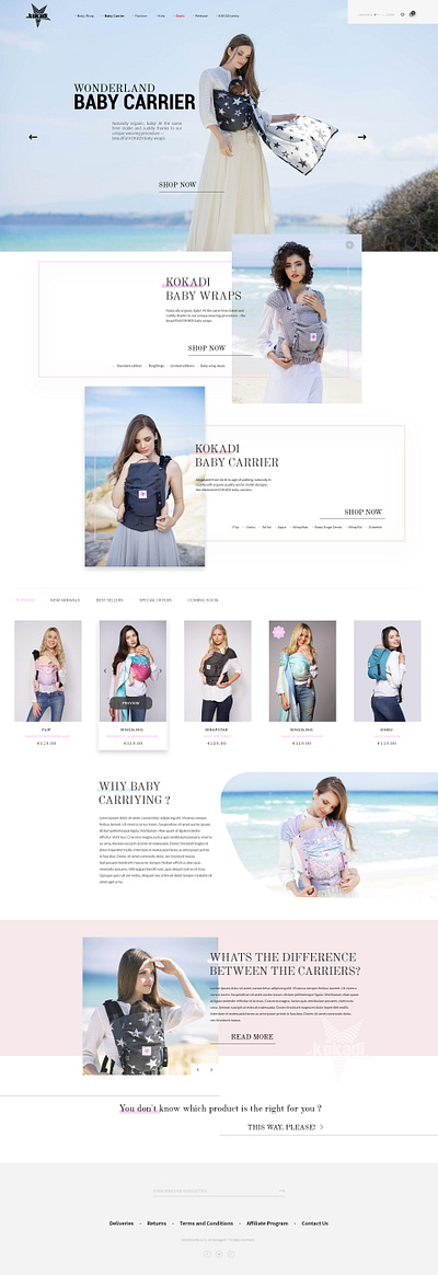 Baby Carrier - Landing Page creative design illustration online page site template web web design website