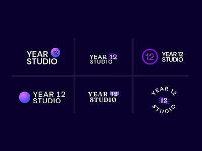 Year 12 Studio Drafts 12 adobe illustrator branding branding and identity branding design draft game development gradient icon logo logo design minimalist logo year 12