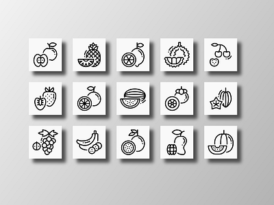 Fresh Fruits (Outline) creative design doodle element food fresh fruit icon icon bundle icon set iconfinder iconography ilustration outline pack pictogram supplies ui userinterface vector